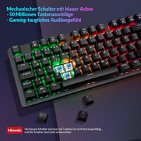 Rii Mechanikus Gaming Billentyűzet QWERTZ Kék Switch Teljes Méret 2