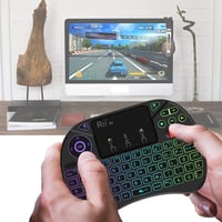 Rii Mini Vezeték Nélküli Billentyűzet Érintőpaddal, 8 RGB Háttérvilágítási Móddal, Tölthető, Smart TV, PC, Xbox Kompatibilis, 10m Hatótáv 3
