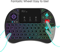 Rii Mini Vezeték Nélküli Billentyűzet Érintőpaddal, 8 RGB Háttérvilágítási Móddal, Tölthető, Smart TV, PC, Xbox Kompatibilis, 10m Hatótáv 7