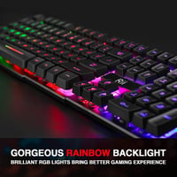 Rii RK100+ RGB LED háttérvilágítású nagy méretű mechanikus gamer billentyűzet 4