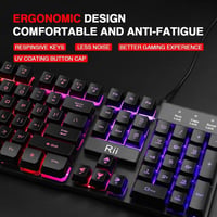 Rii RK100+ RGB LED háttérvilágítású nagy méretű mechanikus gamer billentyűzet 2