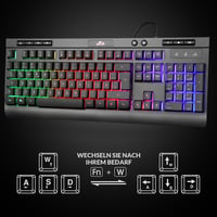 Rii RK900 Gamer Billentyűzet és Egér Szett - RGB Háttérvilágítás, Ergonomikus Kialakítás, QWERTZ, PC/Laptop/Xbox/PS4/PS5 Kompatibilis 5