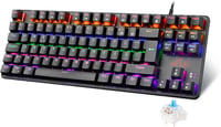 Rii RK908 Mechanikus Gamer Billentyűzet, TKL QWERTZ Kék Kapcsolókkal, RGB Háttérvilágítással, Makró Funkcióval, USB Kábeles, Fekete 1