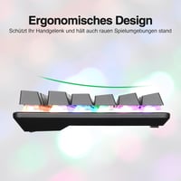Rii RK908 Mechanikus Gamer Billentyűzet, TKL QWERTZ Kék Kapcsolókkal, RGB Háttérvilágítással, Makró Funkcióval, USB Kábeles, Fekete 8