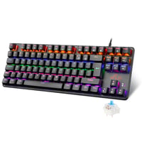 Rii RK908 Mehanička igraća tipkovnica, TKL QWERTZ s plavim prekidačima, RGB pozadinskim osvjetljenjem, funkcijom makronaredbi, USB kabelom, crna 1