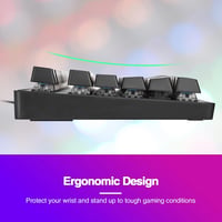 Rii RK908 Mechanikus Gaming Billentyűzet Spanyol QWERTY Kiosztás Numerikus Blokk Nélkül Fekete Kompakt Gamer Klaviatúra 7
