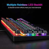 Rii RK908 Mechanikus Gaming Billentyűzet Spanyol QWERTY Kiosztás Numerikus Blokk Nélkül Fekete Kompakt Gamer Klaviatúra 2