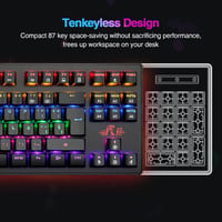 Rii RK908 Mechanikus Gaming Billentyűzet Spanyol QWERTY Kiosztás Numerikus Blokk Nélkül Fekete Kompakt Gamer Klaviatúra 3