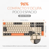 Rii RK909 Mechanikus Gamer Billentyűzet 96% Kék Kapcsolók LED Háttérvilágítás 4