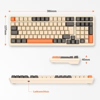Rii RK909 Mechanikus Gamer Billentyűzet, QWERTZ, Kék Kapcsolók, 75% Kompakt, Narancs-Fehér, Levehető Mágneses Keret, Szivárványos Háttérvilá 8