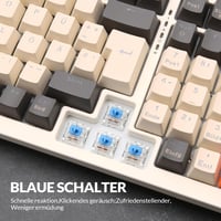 Rii RK909 Mechanikus Gamer Billentyűzet, QWERTZ, Kék Kapcsolók, 75% Kompakt, Narancs-Fehér, Levehető Mágneses Keret, Szivárványos Háttérvilá 3