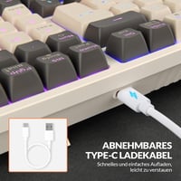 Rii RK909 Mechanikus Gamer Billentyűzet, QWERTZ, Kék Kapcsolók, 75% Kompakt, Narancs-Fehér, Levehető Mágneses Keret, Szivárványos Háttérvilá 6
