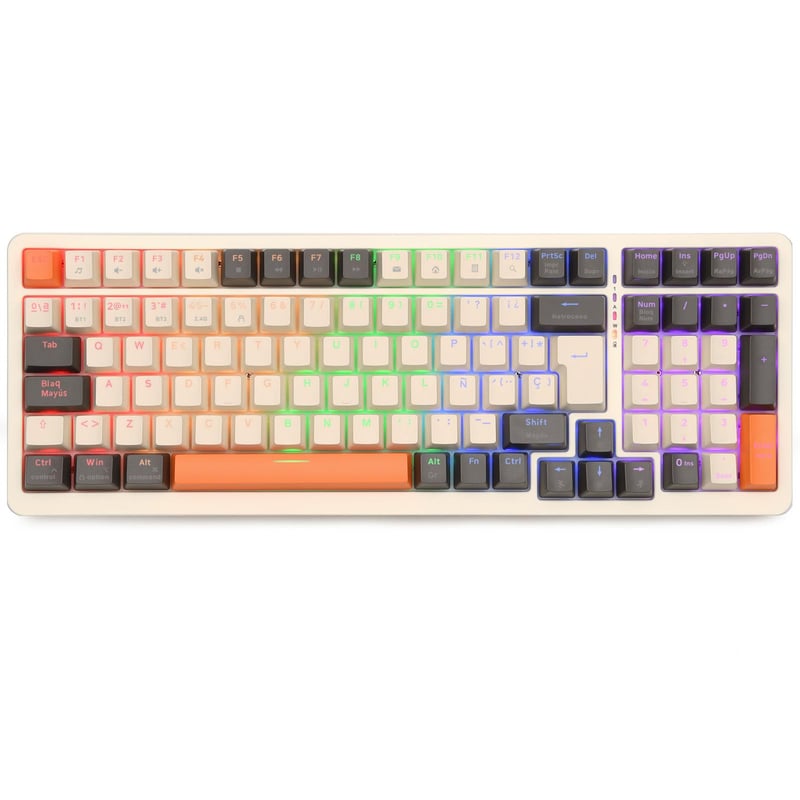 Rii RK909 mechanikus gaming billentyűzet, 96%, kék kapcsoló, LED háttérvilágítás