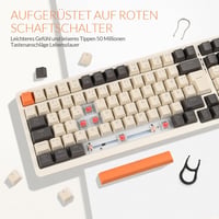 Rii RK909 Tri Mechanikus Gamer Billentyűzet - 3 Módú Vezeték Nélküli (Bluetooth 5.0/2.4GHz/Kábel), QWERTZ, Hot-Swap, 20 Féle RGB Háttérvilág 3