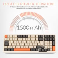 Rii RK909 Tri Mechanikus Gamer Billentyűzet - 3 Módú Vezeték Nélküli (Bluetooth 5.0/2.4GHz/Kábel), QWERTZ, Hot-Swap, 20 Féle RGB Háttérvilág 6