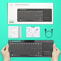 Rii RT518S Wireless Bluetooth Billentyűzet LED Háttérvilágítással és Touchpad-del 8