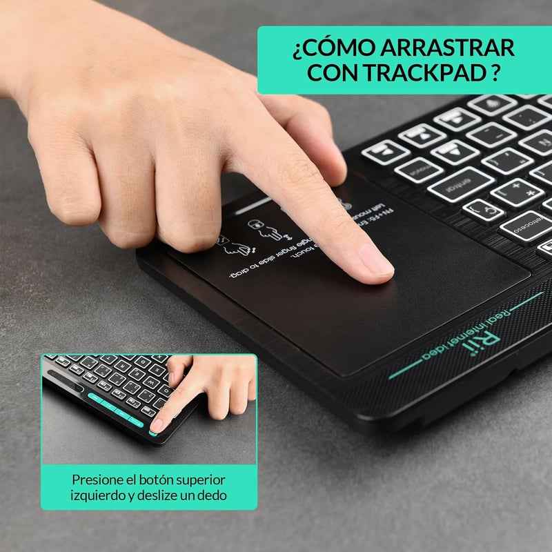 Rii RT518S Wireless Bluetooth Billentyűzet LED Háttérvilágítással és Touchpad-del