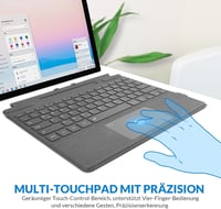 Rii Surface Bluetooth Billentyűzet Touchpad-del Surface Pro 9/8/X-hez, 7 Színű Háttérvilágítás, Szürke QWERTZ 3