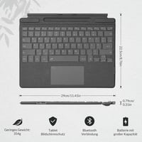 Rii Surface Bluetooth Billentyűzet Touchpad-del Surface Pro 9/8/X-hez, 7 Színű Háttérvilágítás, Szürke QWERTZ 7
