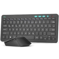 Rii Vezeték Nélküli Billentyűzet-Egér Szett, 2.4G Kompakt Billentyűzet Egérrel, Laptop, PC és Smart TV Kompatibilis, Német QWERTZ Kiosztás, 1