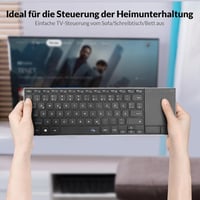 Rii Vezeték Nélküli Billentyűzet Érintőpaddal - 2.4G+Bluetooth Kapcsolat, Német QWERTZ Kiosztás, Ultravékony Dizájn, Kompatibilis Laptop, PC 8