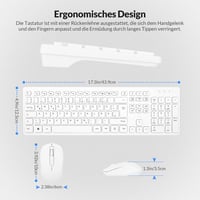 Rii Vezeték Nélküli Billentyűzet és Egér Szett - Csendes Gombokkal, 10m Hatótáv, 1000 DPI, PC/Laptop/Smart TV Kompatibilis - Fehér 6