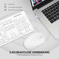 Rii Vezeték Nélküli Billentyűzet és Egér Szett - Csendes Gombokkal, 10m Hatótáv, 1000 DPI, PC/Laptop/Smart TV Kompatibilis - Fehér 2