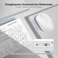 Rii Vezeték Nélküli Billentyűzet és Egér Szett - Csendes Gombokkal, 10m Hatótáv, 1000 DPI, PC/Laptop/Smart TV Kompatibilis - Fehér 7
