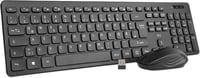 Rii Vezeték Nélküli Billentyűzet és Egér Szett, Wireless Keyboard Mouse Kombó PC Laptop Windows Smart TV-hez, Fekete 1