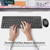 Rii Vezeték Nélküli Billentyűzet és Egér Szett, Wireless Keyboard Mouse Combo PC Laptop Windows Smart TV-hez, Német Kiosztás - Fekete 8