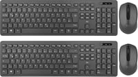 Rii Vezeték Nélküli Billentyűzet és Egér Szett, Wireless Keyboard Mouse Combo PC Laptop Windows Smart TV-hez, Német Kiosztás - Fekete 1
