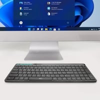 Rii Vezeték Nélküli Bluetooth Billentyűzet QWERTZ Kiosztással - Ultravékony Irodai Billentyűzet Numerikus Résszel, Kettős Csatlakozás (2.4GH 8