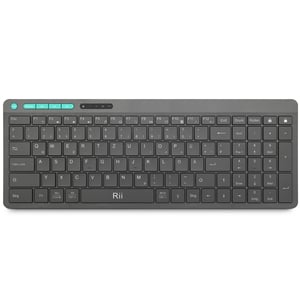 Rii Bežična Bluetooth Tipkovnica s QWERTZ Rasporedom - Ultra Tanka Uredska Tipkovnica s Numeričkim Dijelom, Dvostruko Povezivanje (2.4GH