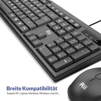 Rii Vezetékes Billentyűzet és Egér Szett, Vízálló, Ergonomikus USB, PC/Laptop 5