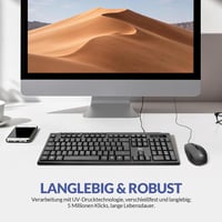 Rii Vezetékes Billentyűzet és Egér Szett, Vízálló, Ergonomikus USB, PC/Laptop 8