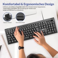 Rii Vezetékes Billentyűzet és Egér Szett, Vízálló, Ergonomikus USB, PC/Laptop 6