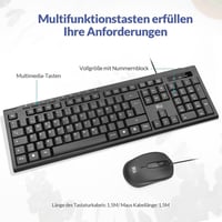 Rii Vezetékes Billentyűzet és Egér Szett, Vízálló, Ergonomikus USB, PC/Laptop 4