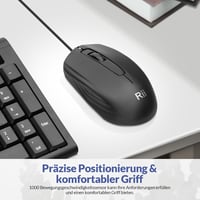 Rii Vezetékes Billentyűzet és Egér Szett, Vízálló, Ergonomikus USB, PC/Laptop 7