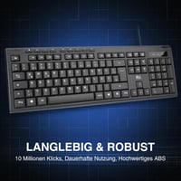 Rii Vezetékes Billentyűzet USB QWERTZ Német Kiosztás PC Laptop Mac Windows MacOS Fekete 3