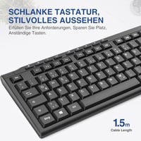 Rii Vezetékes Billentyűzet USB QWERTZ Német Kiosztás PC Laptop Mac Windows MacOS Fekete 4