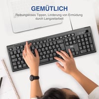 Rii Vezetékes Billentyűzet USB QWERTZ Német Kiosztás PC Laptop Mac Windows MacOS Fekete 2