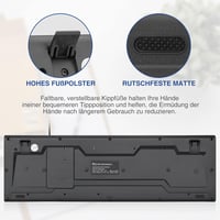 Rii Vezetékes Billentyűzet USB QWERTZ Német Kiosztás PC Laptop Mac Windows MacOS Fekete 6