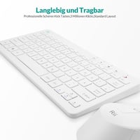 Rii Wireless Billentyűzet és Egér Szett, 2.4G, Német QWERTZ, Fehér 4
