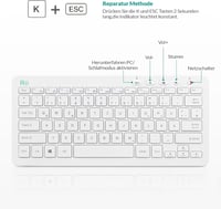 Rii Wireless Billentyűzet és Egér Szett, 2.4G, Német QWERTZ, Fehér 6