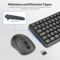 Rii Wireless Billentyűzet és Egér Szett 2.4GHz QWERTZ Fekete 7