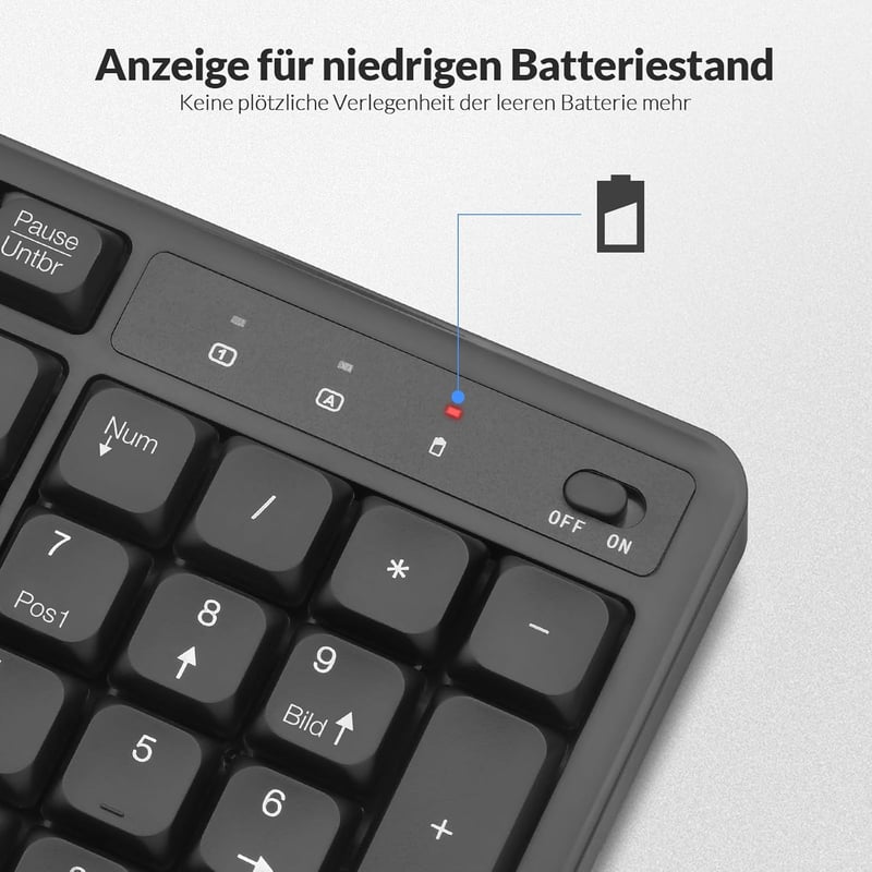 Rii Wireless Billentyűzet és Egér Szett 2.4GHz QWERTZ Fekete