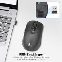 Rii Wireless Billentyűzet és Egér Szett 2.4GHz QWERTZ Fekete 3