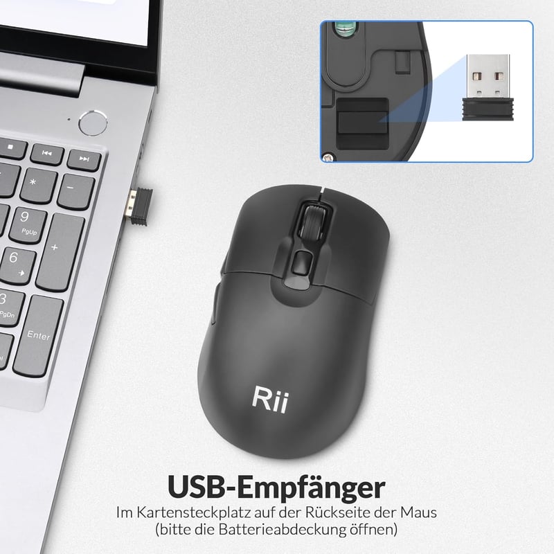 Rii Wireless Billentyűzet és Egér Szett 2.4GHz QWERTZ Fekete