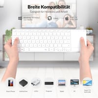 Rii Wireless Billentyűzet Touchpad-del, 2.4GHz + Bluetooth, Újratölthető - White 9