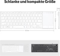 Rii Wireless Billentyűzet Touchpad-del, 2.4GHz + Bluetooth, Újratölthető - White 8